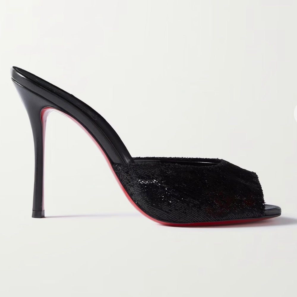 Christian Louboutin Me Dolly 100 velvet and leather mules